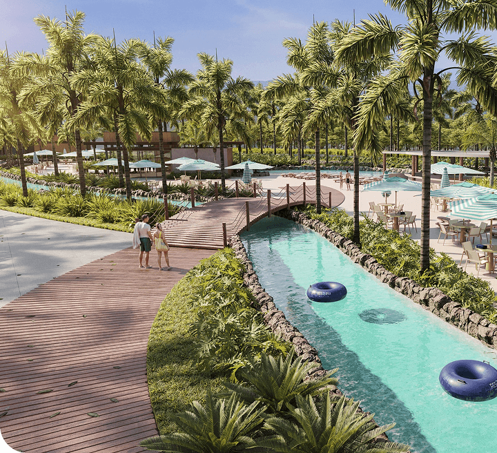 Ilustração da piscina do Reserva Beach Club