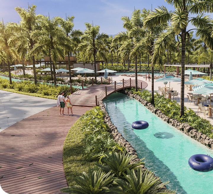 Ilustração da piscina do Reserva Beach Club